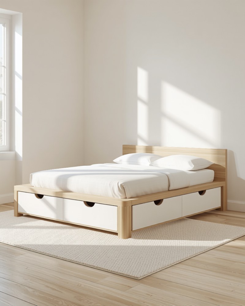Bed with storage drawers